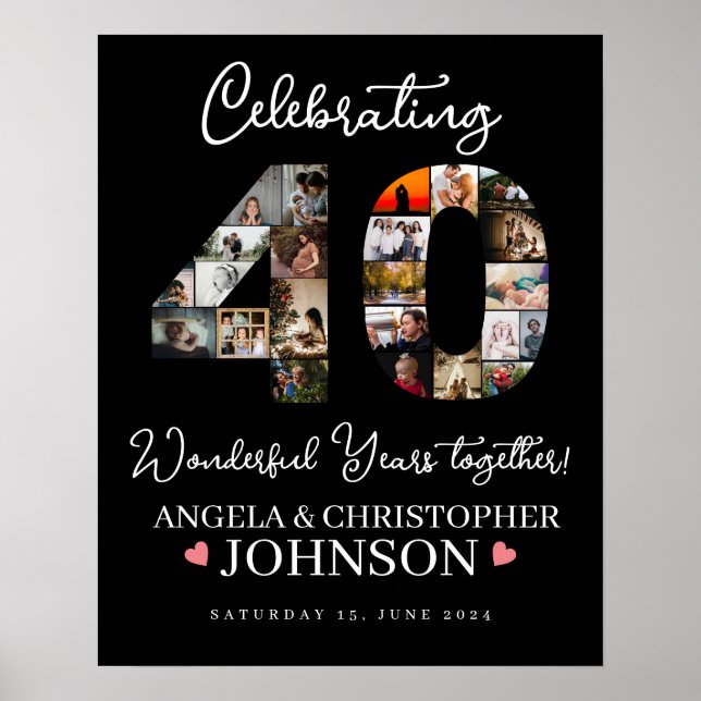 Póster aniversario de la celebración de la foto de Montaj (Frente)