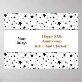 Póster Aniversario de la foto/mensaje de las Estrellas Bl