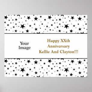 Póster Aniversario de la foto/mensaje de las Estrellas Bl