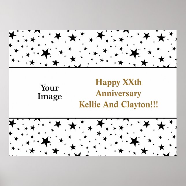 Póster Aniversario de la foto/mensaje de las Estrellas Bl (Frente)