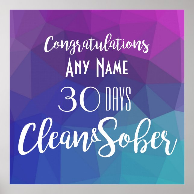 Póster Aniversario de la Sobriedad Personalizada Poster d (Frente)