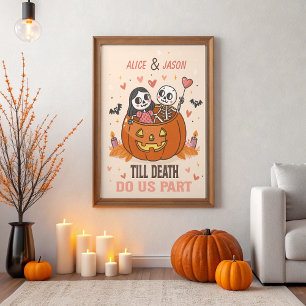 Póster Aniversario del Boda de la Pareja de Esqueleto