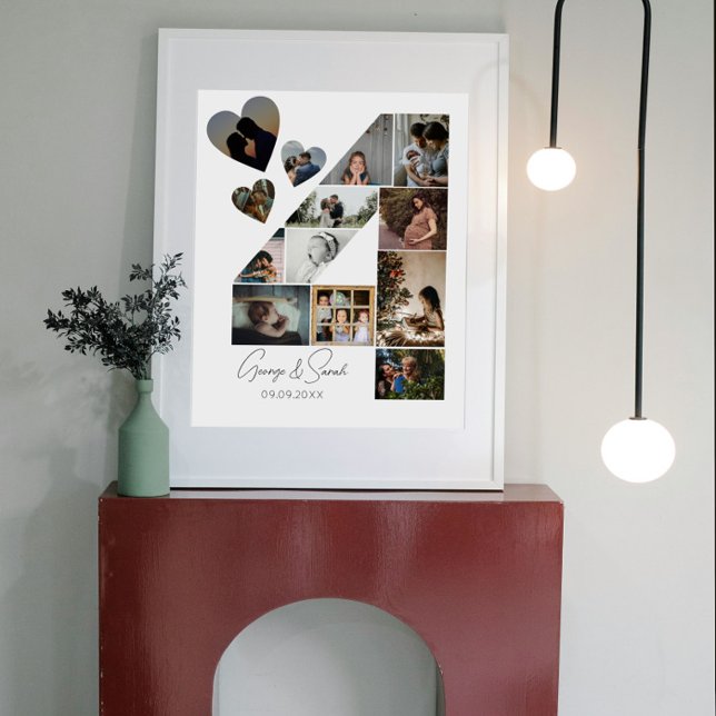 Póster Aniversario del Boda del Collage de fotos de los c (Subido por el creador)