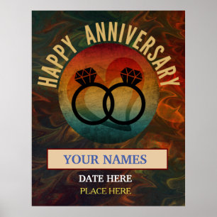 Póster aniversario feliz