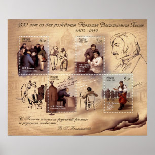 Póster Aniversario N.V. Gogol de Poster~Russian