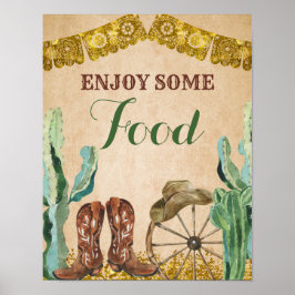 Póster Aniversario rústico de Vaqueros De Texas Disfruta 