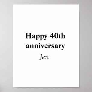 Póster Aniversario texto de tu nombre imagen editable inv