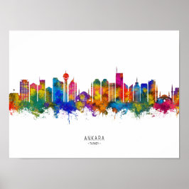 Póster Ankara Turkey Skyline