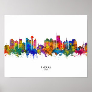 Póster Ankara Turkey Skyline