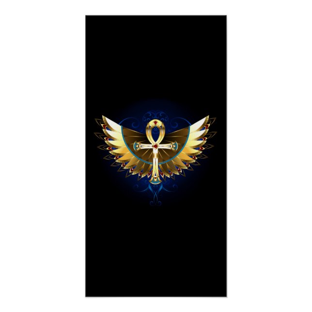 Póster Ankh de oro con alas (Anverso)