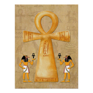 Póster Ankh Llave De La Vida En Jeroglífico