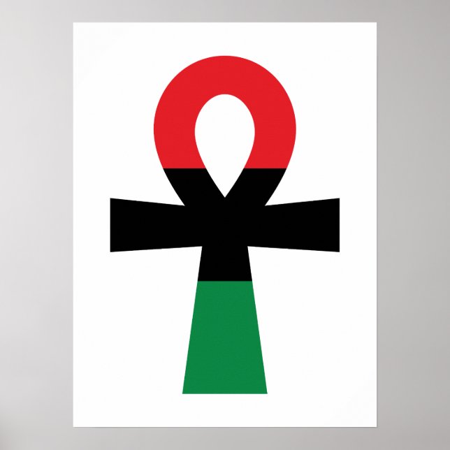 Póster Ankh rojo, negro y verde (Frente)