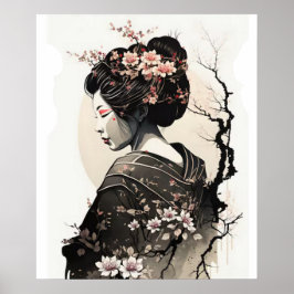 Póster Anmutige japanische Geisha -