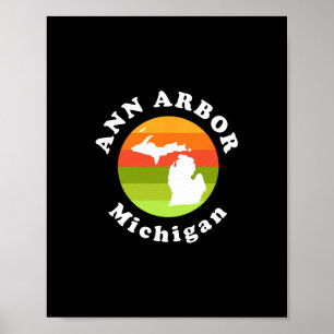 Póster Ann Arbor Michigan Al Aire Libre Amanecer Mi Vacac