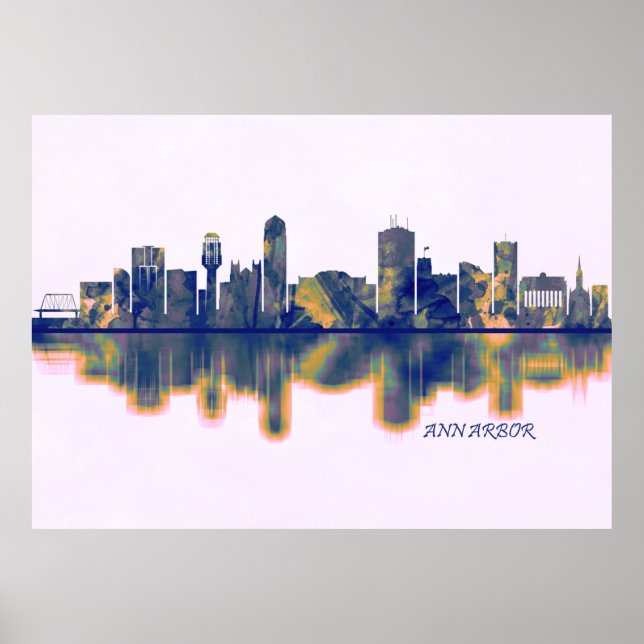 Póster Ann Arbor Skyline (Frente)