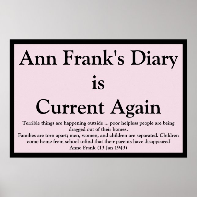 Póster Ann Frank's Diary Quote (Frente)