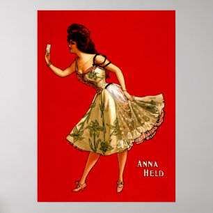 Póster Anna Held ~ Anuncio del Teatro Vaudeville 1899