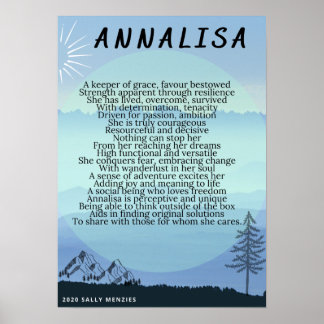 Póster "Annalisa" Name Poem