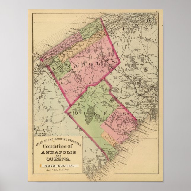 Póster Annapolis, condados de Queens, NS (Frente)