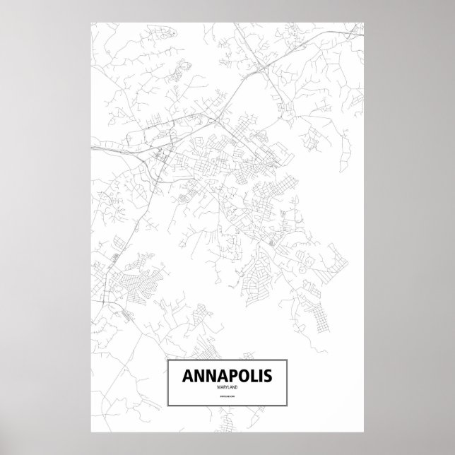 Póster Annapolis, Maryland (negro sobre blanco) (Frente)