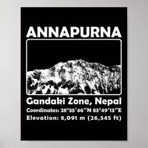 Póster Annapurna Mif Nepal Montaña Escalada Trekking