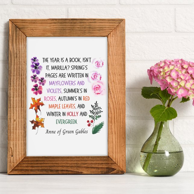 Póster Anne de Green Gables Coloridas Botánicas Dibujadas (Subido por el creador)