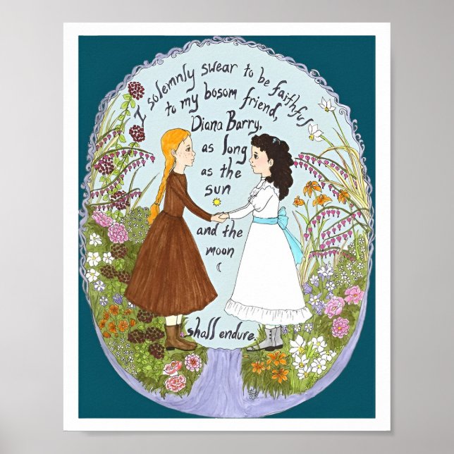 Póster Anne y Diana Anne, Poster de Green Gables (Frente)