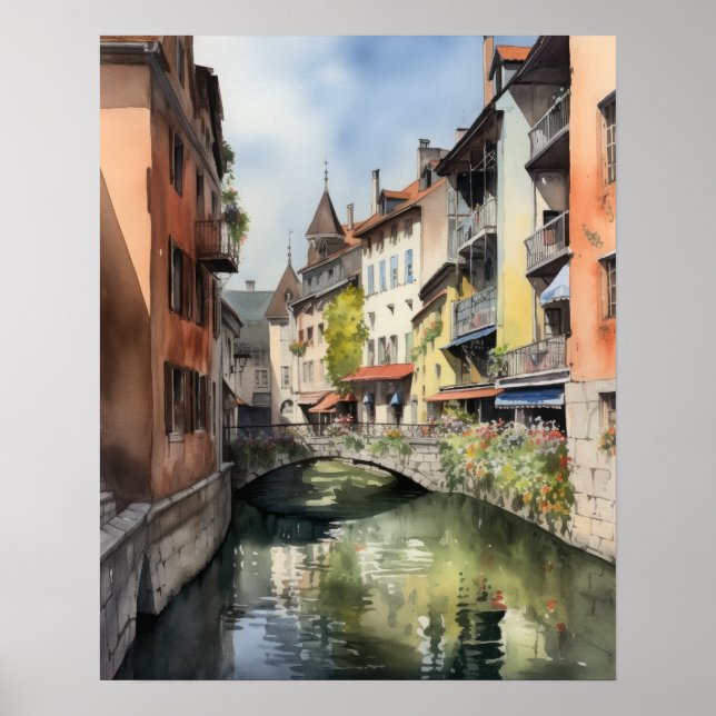 Póster Annecy France Landscape Art Print Poster (Frente)