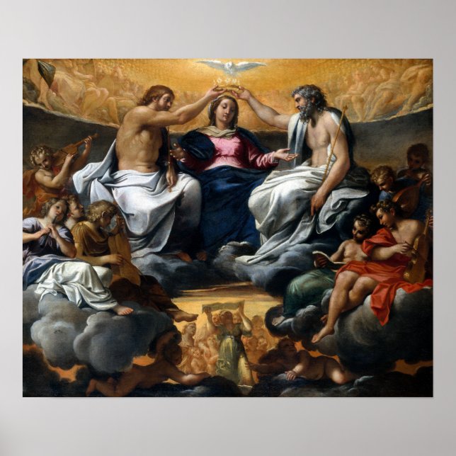 Póster Annibale Carracci La coronación de la Virgen (Frente)
