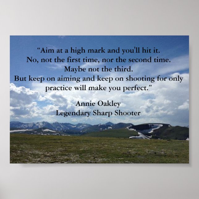 Póster Annie Oakley Chica de citas Inspiradoras (Frente)