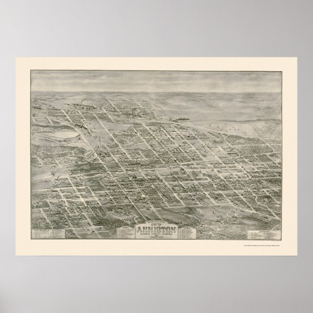 Póster Anniston, AL Panoramic Map - 1903 (Frente)