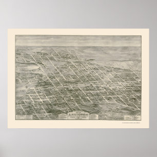 Póster Anniston, mapa panorámico del AL - 1903