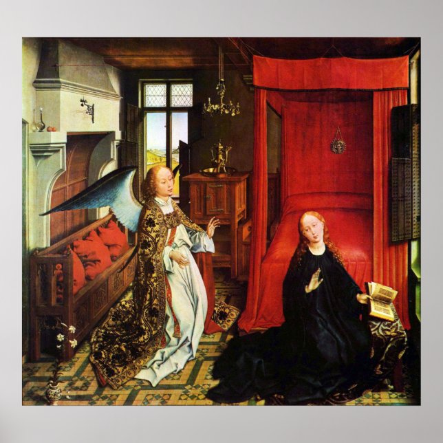 Póster ANNUNCIACIÓN ANGEL Archangel Gabriel y Virgin (Frente)