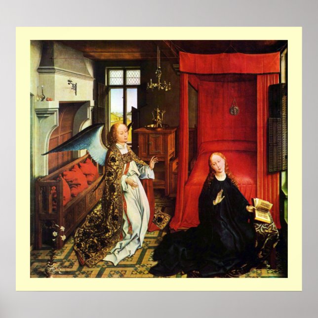 Póster ANNUNCIACIÓN ANGEL Archangel Gabriel y Virgin (Frente)