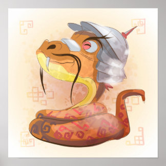 Póster Año acuático de la serpiente, Samurai