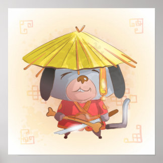 Póster Año acuático del perro, Samurai