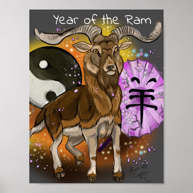 Póster Año Chino de Ram (Frente)