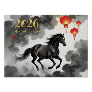 Póster Año chino del caballo 2026