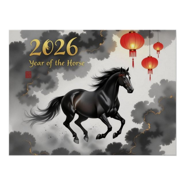 Póster Año chino del caballo 2026 (Anverso)