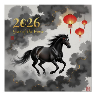 Póster Año Chino del Caballo 2026