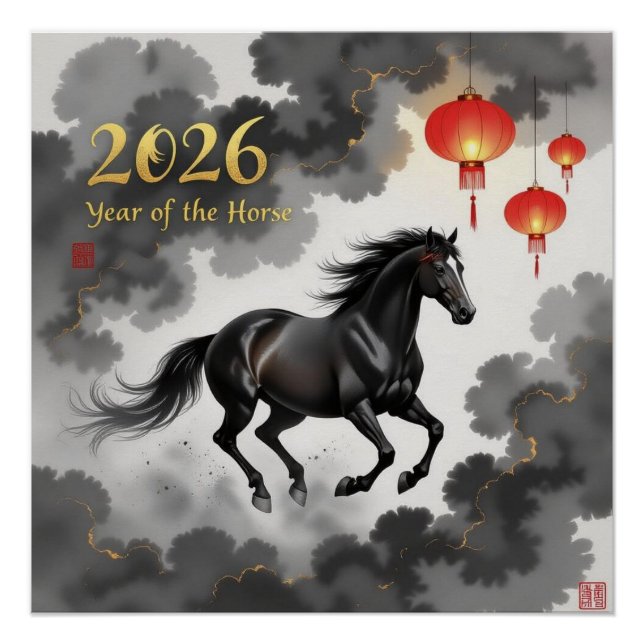 Póster Año Chino del Caballo 2026 (Anverso)