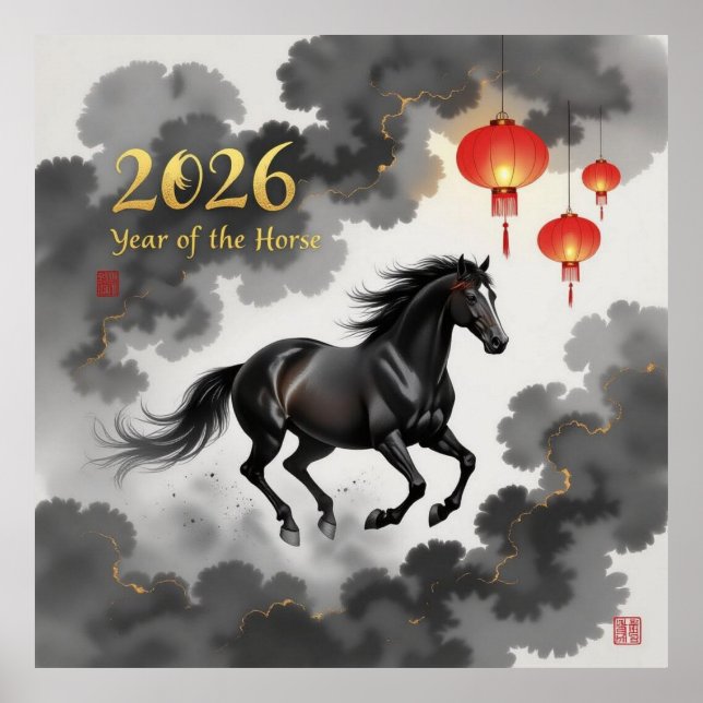 Póster Año Chino del Caballo 2026 (Frente)