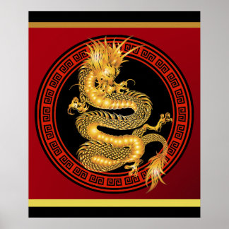 Póster Año chino organizativo del Poster del dragón