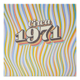 Póster Año de Cumpleaños - Alrededor de 1971