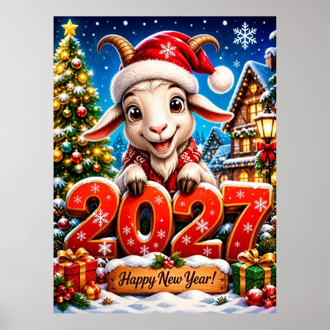 Póster Año de la Cabra 2027 Pared del Año Nuevo (Frente)