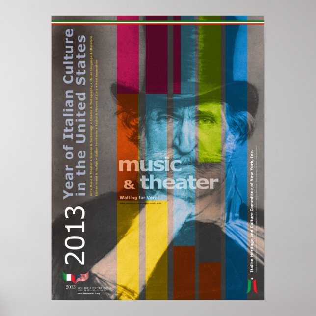Póster Año de la Cultura Italiana 2013 Giuseppe Verdi Pos (Frente)