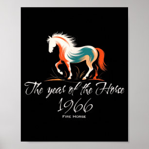 Póster Año del Caballo 1966 Caballo de Fuego 1966 Cumplea