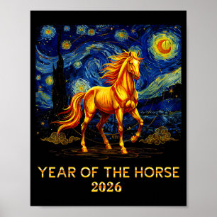 Póster Año del Caballo 2026 - Año Nuevo Chino 2026 Fir