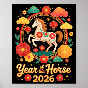 Póster Año del Caballo 2026 Año Nuevo Chino Hombres Mujer