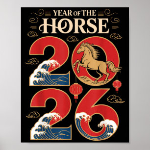 Póster Año del Caballo 2026 Año Nuevo Chino para Hombres